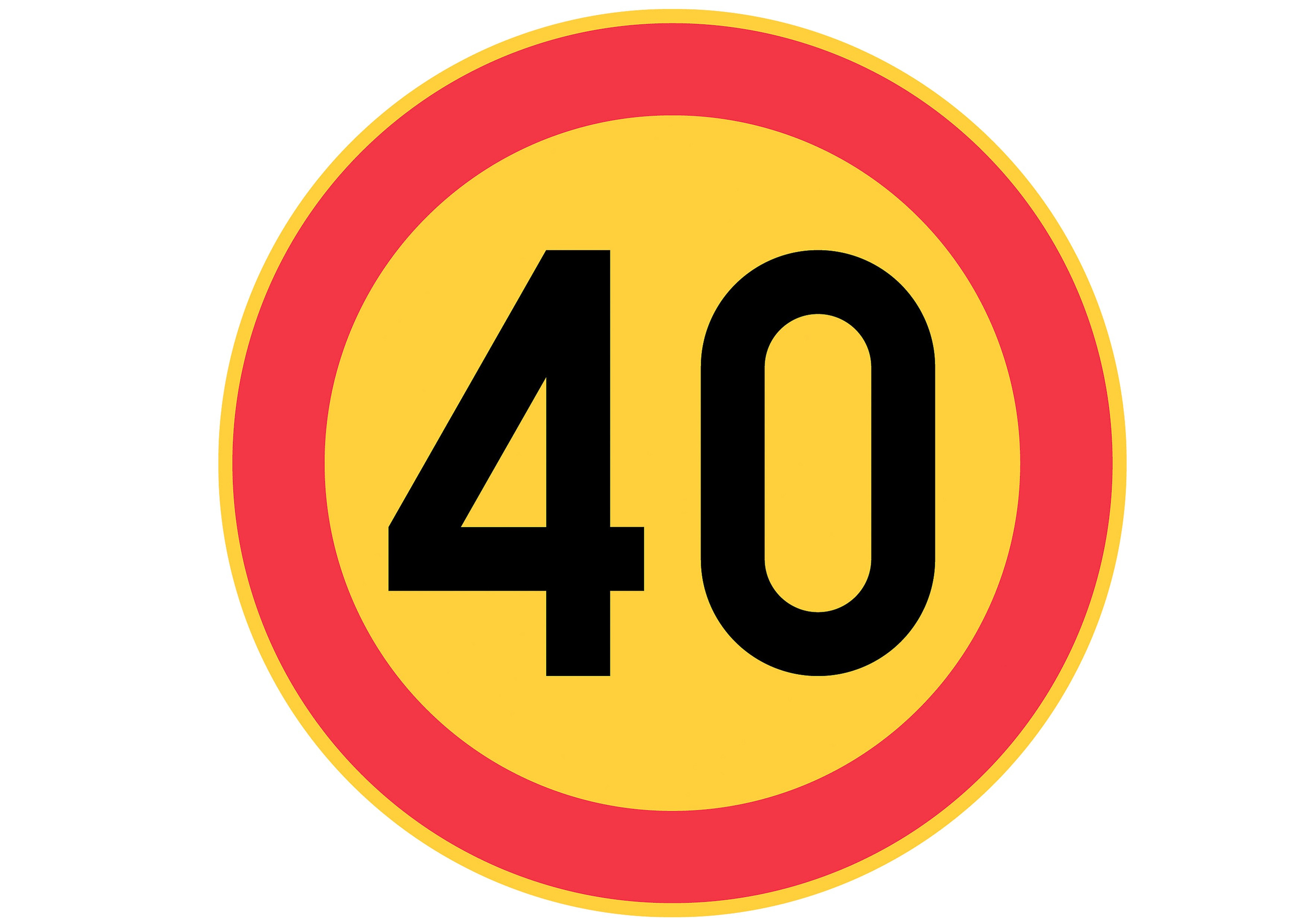 Дорожные знаки ограничение скорости 40