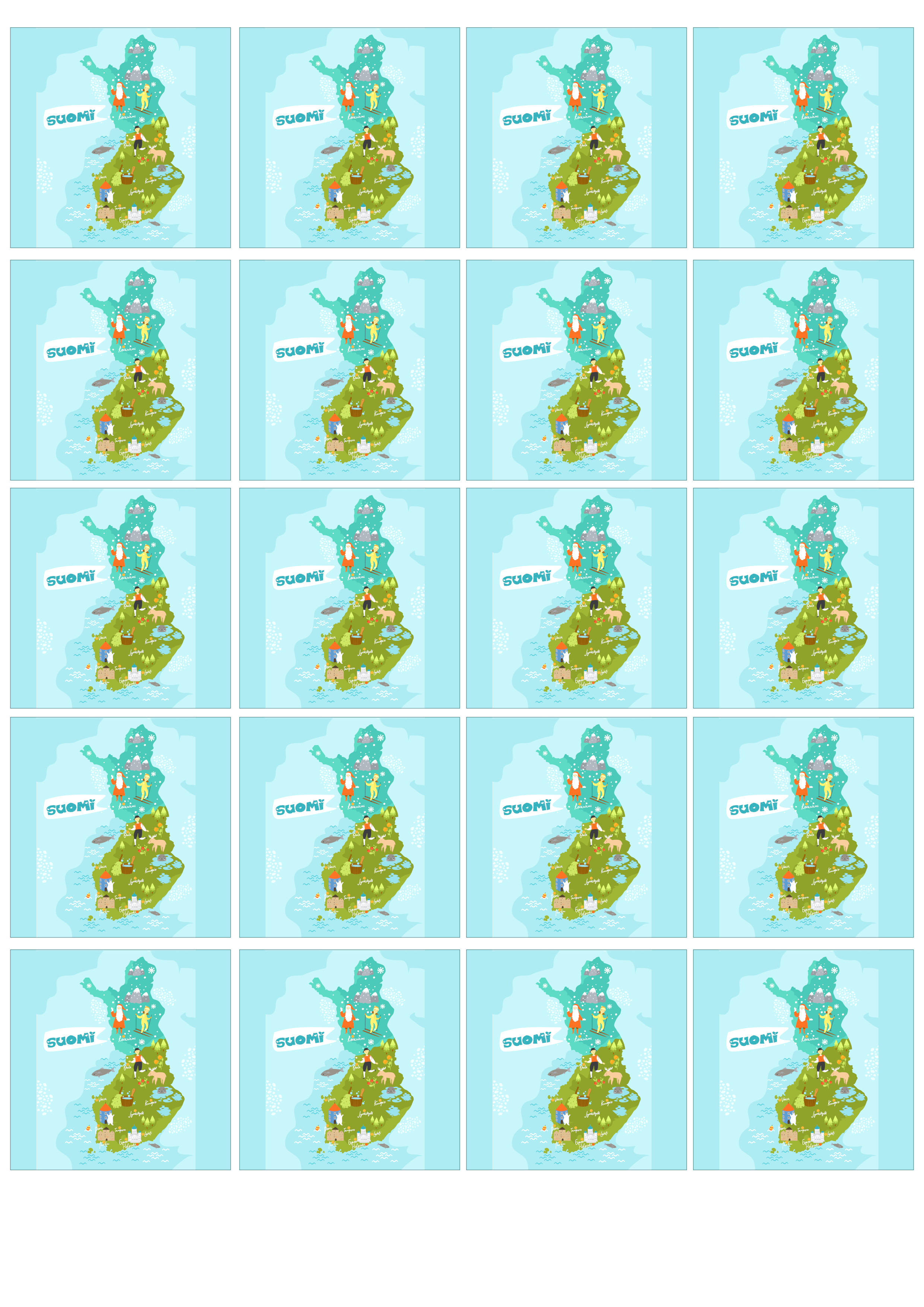 Piirretty Suomen kartta - Syötävä muffinssikuva